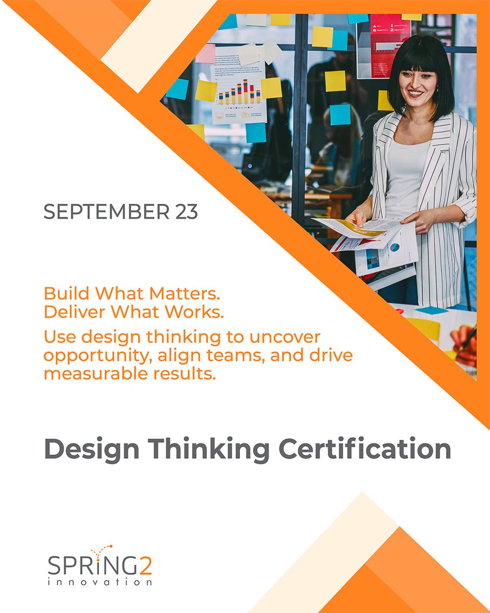 Spring2Inno's tweet image. Looking to strengthen your credentials?
The Spring2 Design Thinking Certification is more than just training—it’s a recognized credential that helps you stand out as a problem-solver and customer-focused leader.
Enroll by Sept 23—zurl.co/0QpHb
#Spring2Innovation