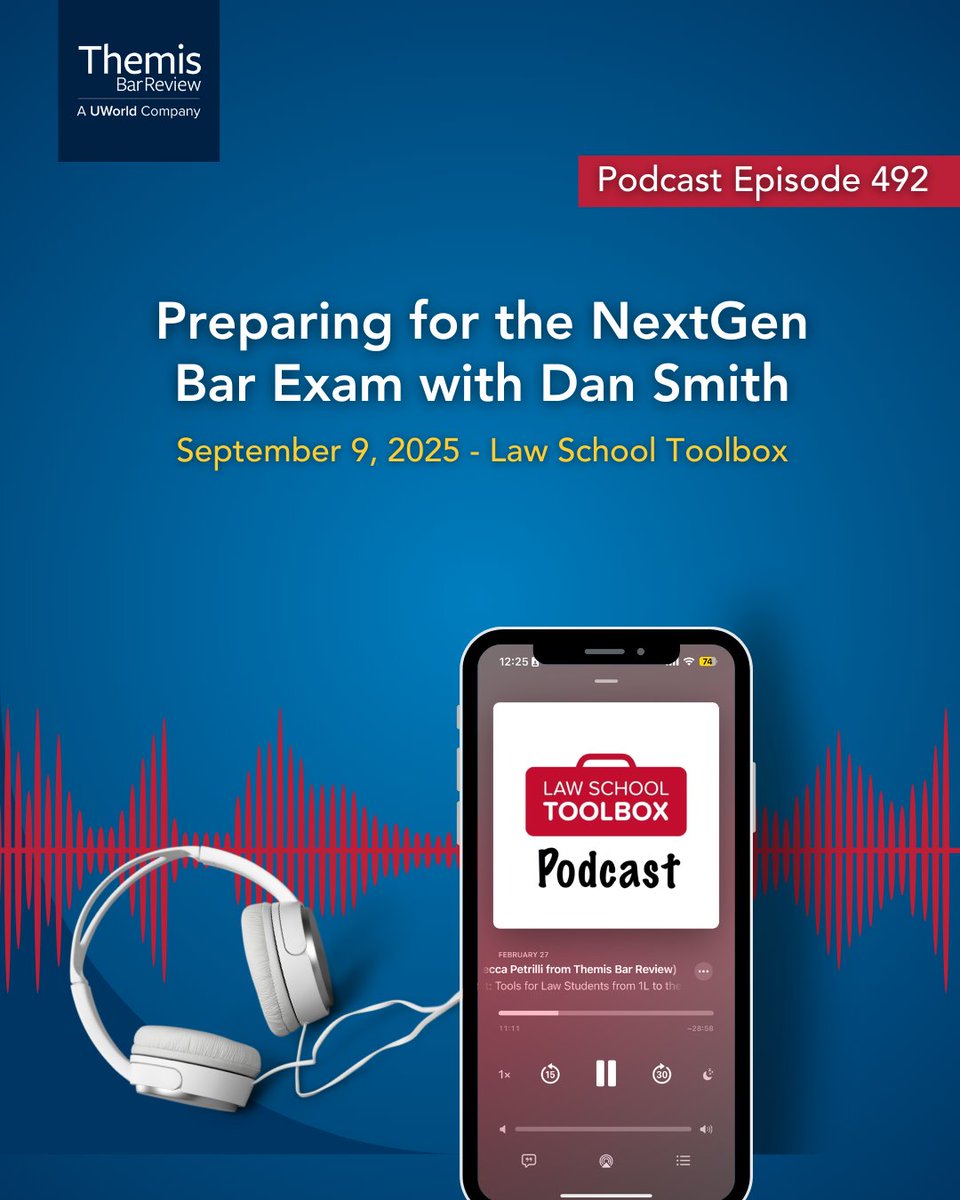 ThemisBar's tweet image. 🎙️ Big changes are coming with the NextGen Bar Exam. In this episode, Dan Smith from Themis Bar Review breaks down what’s new, what to expect, and how Themis is preparing students for success. 

Listen here: bit.ly/3KcxoDk

#NextGenBarExam #BarPrep #ThemisBar