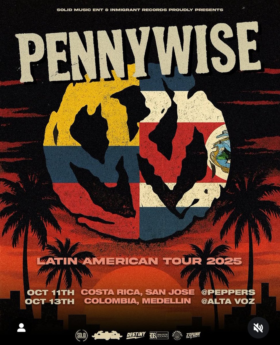 PogotaConcerts's tweet photo. #NuevoAnuncio 

Pennywise en Colombia 
En el marco del Festival Altavoz en Medellín !

#Comparte #Apoya https://t.co/ei1y64vtZ9