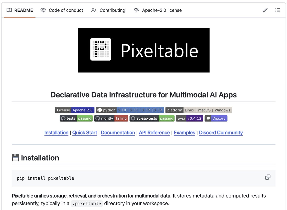 Pierre Brunelle (@pjlbrunelle) on Twitter photo Agents as Data-Centric Applications in <a href="/pixeltablehq/">Pixeltable</a>
1) knowledge.add_embedding_index("content")
2) chat_history.order_by(timestamp).limit(4)
3) docs.similarity(query)
4) tools = pxt. tools(analyze, fetch, search)
5) agent.add_computed_column(answer=llm(all_layers))
6) Agents as Data-Centric Applications in <a href="/pixeltablehq/">Pixeltable</a>
1) knowledge.add_embedding_index("content")
2) chat_history.order_by(timestamp).limit(4)
3) docs.similarity(query)
4) tools = pxt. tools(analyze, fetch, search)
5) agent.add_computed_column(answer=llm(all_layers))
6)
