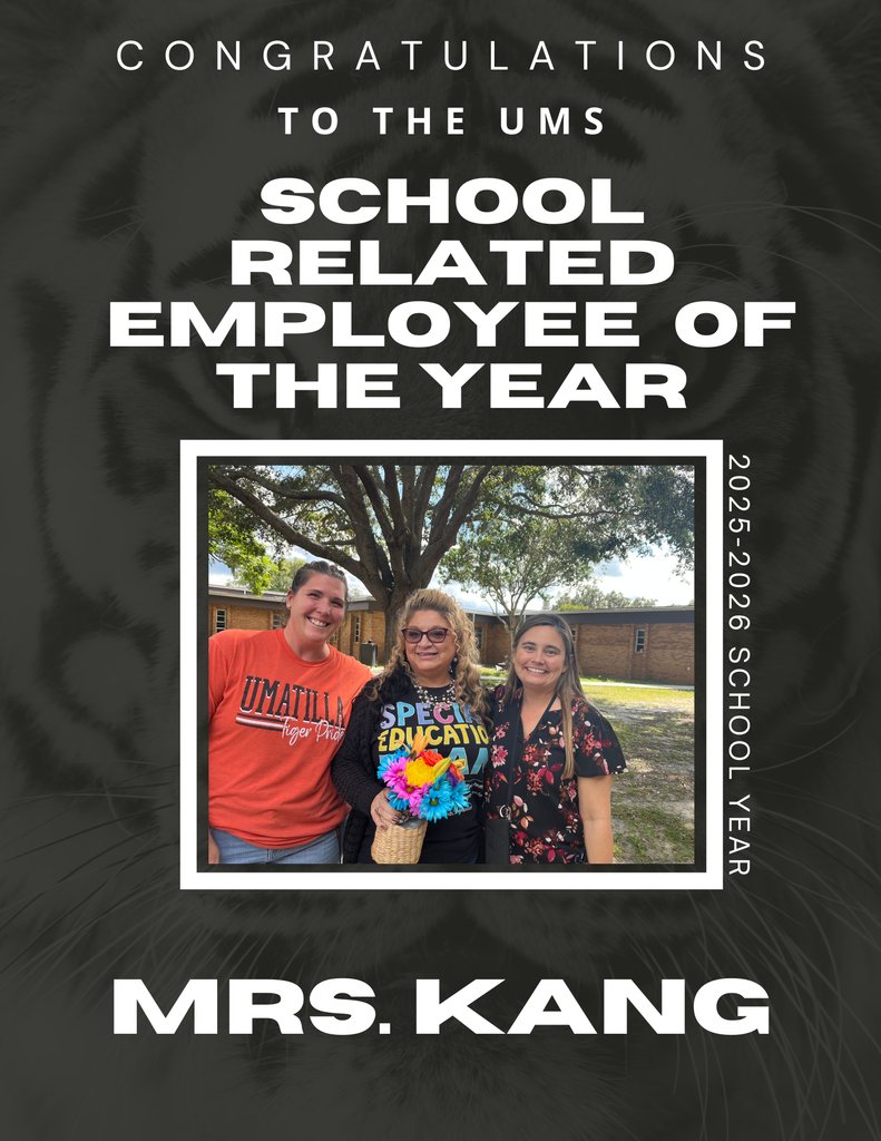 Congratulations to Coach Miller, Ms. Vass and Mrs. Kang! Umatilla Middle School is proud of you! Thank you for representing our school! We are blessed with the best 🧡🖤🧡🖤