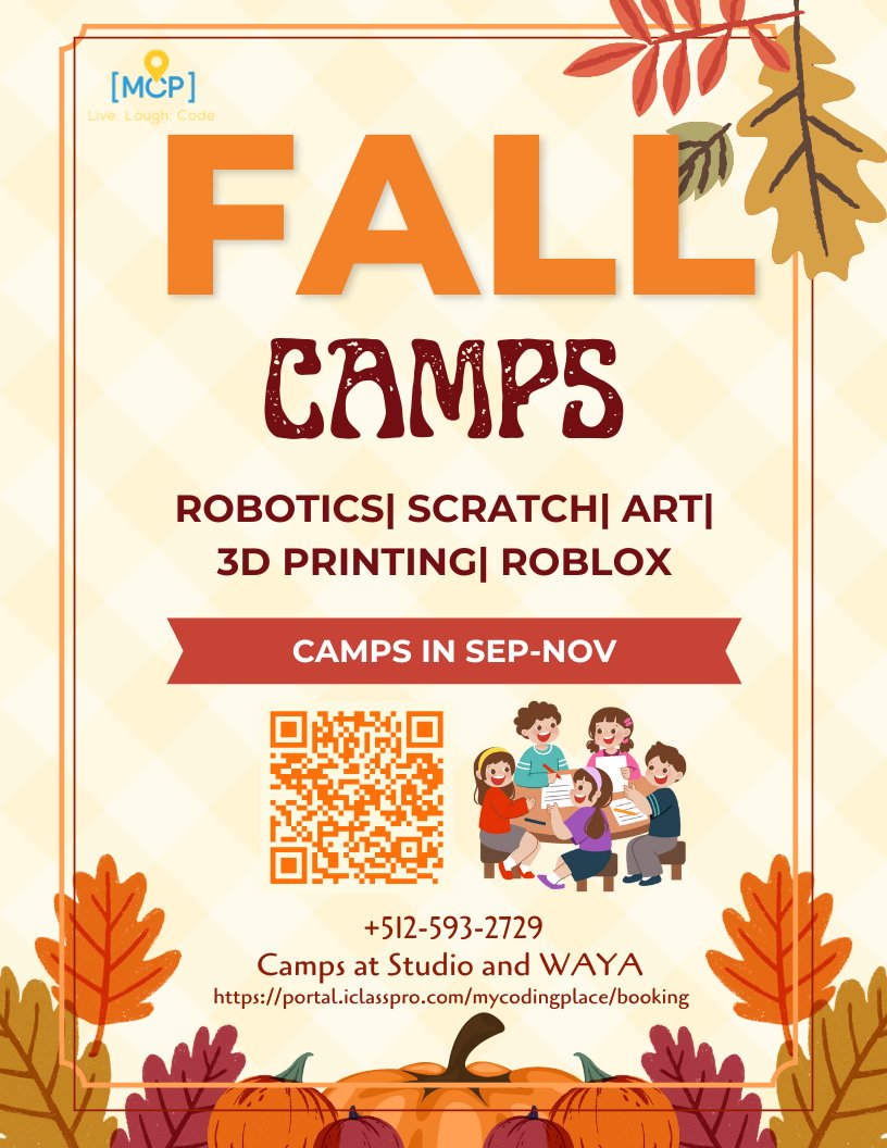mycodingplace's tweet image. Get Ready for Fall Fun. Camps are Here!  - mailchi.mp/725b29dcf5ea/n…