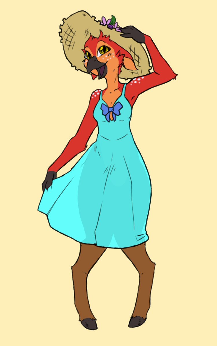 Andromeda wears a lot of sundresses!  They're comfy and easy to wear!  Very roomy.

By the very talented <a href="/EphrinButMore/">EphrinButMore</a>