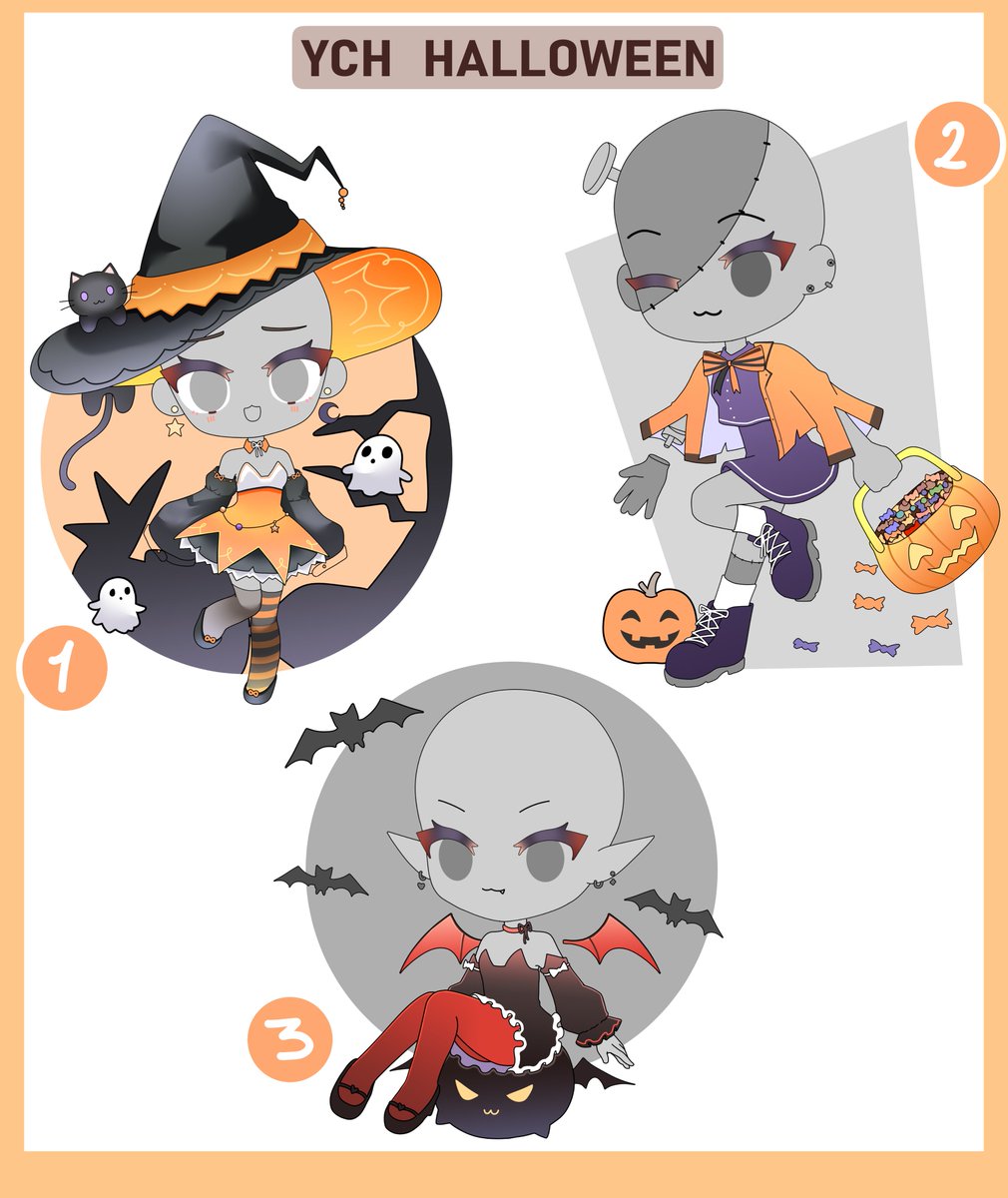 ✨Halloween YCH art raffle🎃💜

- Free 1 YCH (ends en 48hs)
✨To enter:     
- Follow +RT        
- Reply your oc (optional)

The ych are available on my Vgen!

#GIVEAWAY #VGenComm #Vgen #commsopen #artmoots