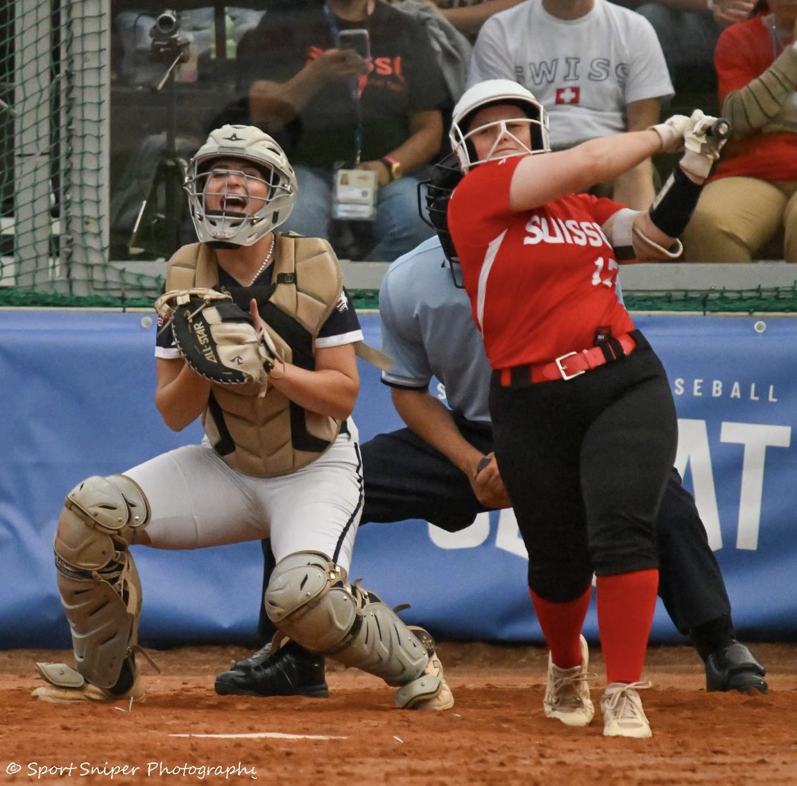 That’s our catcher <a href="/AmyHartle27/">Amy Hartle</a> doing her thing for <a href="/GBWomenSoftball/">Great Britain Softball Women’s National Team</a> in their win today over Switzerland! Cheering you on from Virginia!!
<a href="/VABombersNat18u/">VA Bombers National 18U Ward</a> 
<a href="/CatamountSB/">Western Carolina Softball</a>