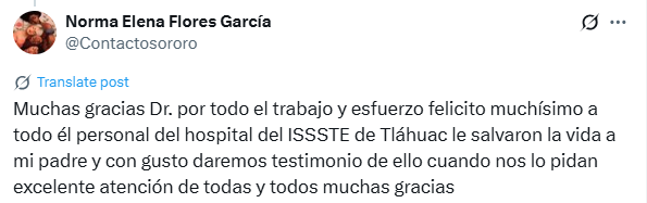 Gracias al personal del #ISSSTE Tláhuac por salvar vidas con su vocación y compromiso. Su labor devuelve esperanza a las familias cada día.
#SíMeCumplISSSTE ✅