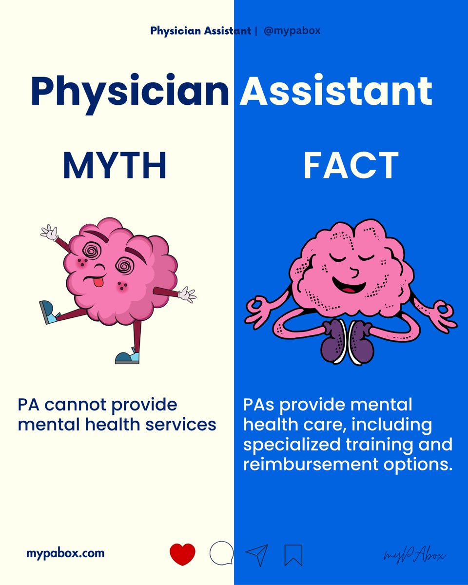 myPAbox's tweet photo. PAs diagnose, treat, and manage behavioral health—many train in psych and can bill for services.

Applying soon? Build your school list with myPAbox — 15% off using code Prepa15.

#PhysicianAssistant #PAstudent #PrePA #PASchool #PAprofession #PAsInPsychiatry #MentalHealthCare https://t.co/pqC49Cg7MX