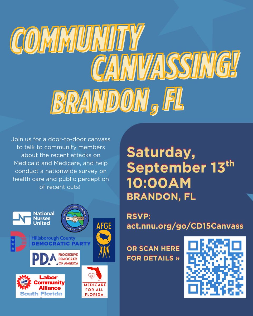 We will see you Saturday, Tampa!
RSVP ---&gt; act.nnu.org/go/CD15Canvass