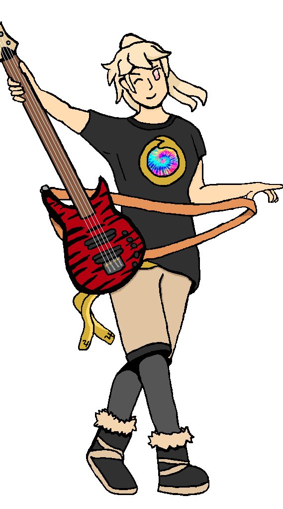 Chrysopoeiaband's tweet photo. 🎸 [Character Introduction] 🎸 

🔥 Mitsuru Shinagawa 🔥 

Pronouns: She/They
School: Tsukinomori
Epithet: Electric Kinetic Bullet Train

Mitsuru is the bassist and leader of Chrysopoeia. Her high energy defines her, along with her difficulty of staying at any place for long! https://t.co/FGPtcxxo72