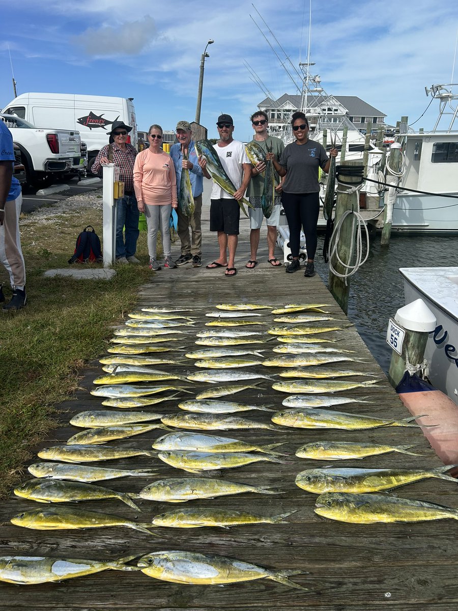 WestWindCharter's tweet photo. On Saturday we had a gorgeous sunrise and a box full of Dolphin. #outerbanksdeepseafishing #westwindcharters #captainolanwest #offshorefishing #dolphinfishing #obxsunrise #sunrise #obx https://t.co/NPIXWzdgsh