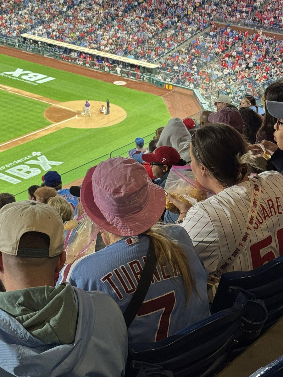 Bringing a ziplock bag of pasta to eat at the game is crazy work!! #Phillies #RingTheBell