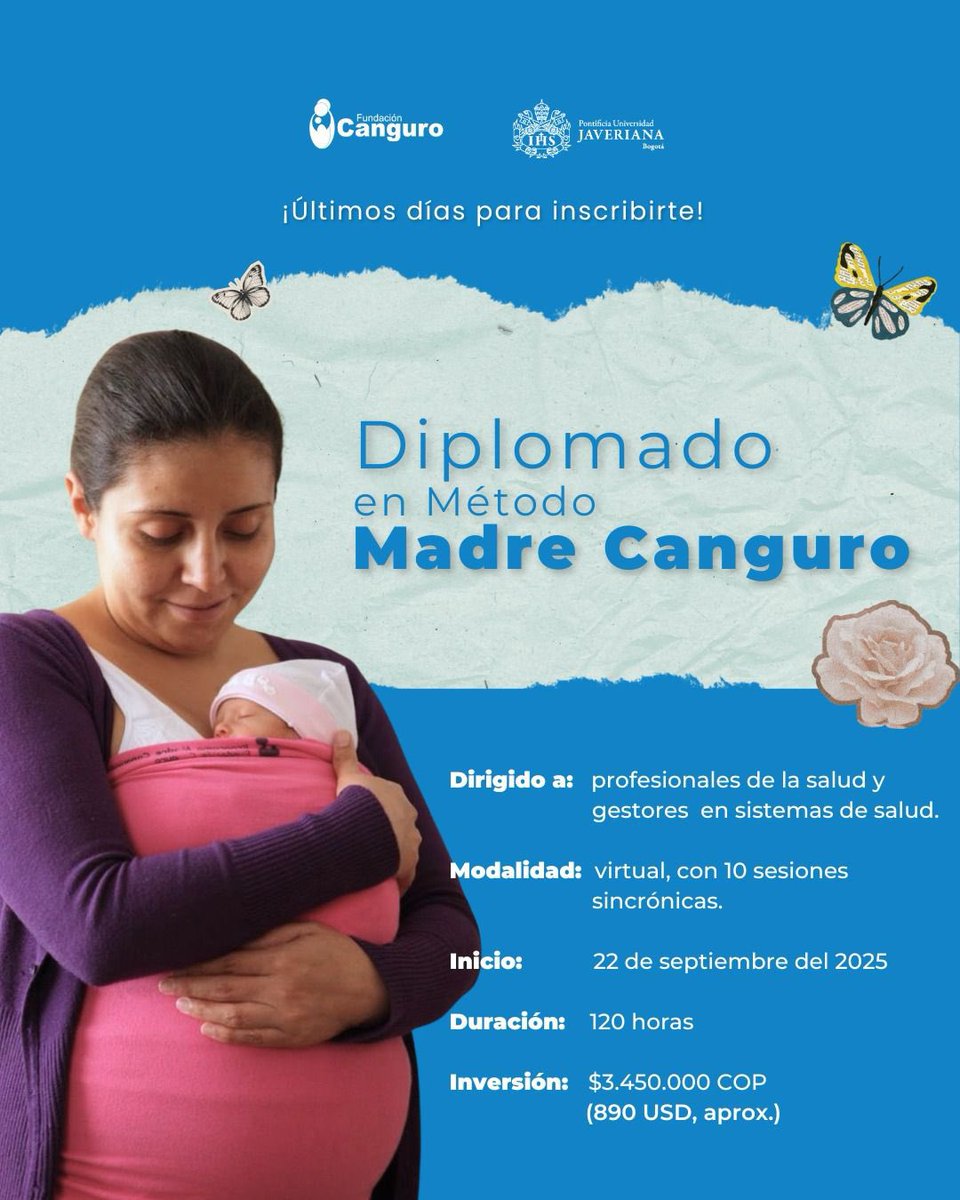 FundCanguro's tweet photo. El Diplomado en Método Madre Canguro es un espacio académico diseñado para profesionales de la salud y gestores que quieren implementar este modelo costo-efectivo en sus instituciones 💙

Inscríbete: https://t.co/4OQsXixoKy https://t.co/15Lplj19Lp