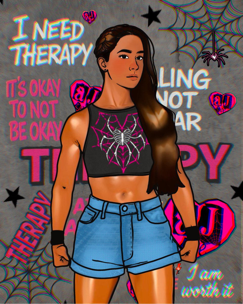 IamJayeditz's tweet photo. Not only is she a former Divas Champion, but a girl from Jersey using her voice to break the stigma and talk openly about mental health. That’s real strength. Thank you @TheAJMendez 
#therapyiscool https://t.co/xLYMTw3RE8