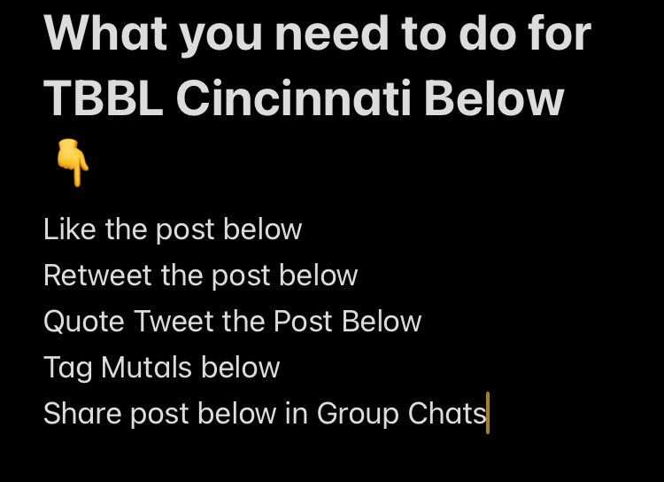 What you need to do for TBBL Cincinnati Below 👇
