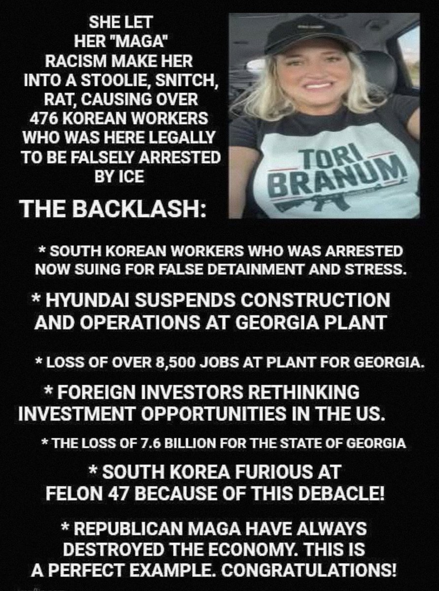 Tori Branum is peak MAGA moron. A perfect representative of today's GOP. 🤦‍♀️🤦‍♂️😳🖕🖕🖕🖕🖕🖕🖕