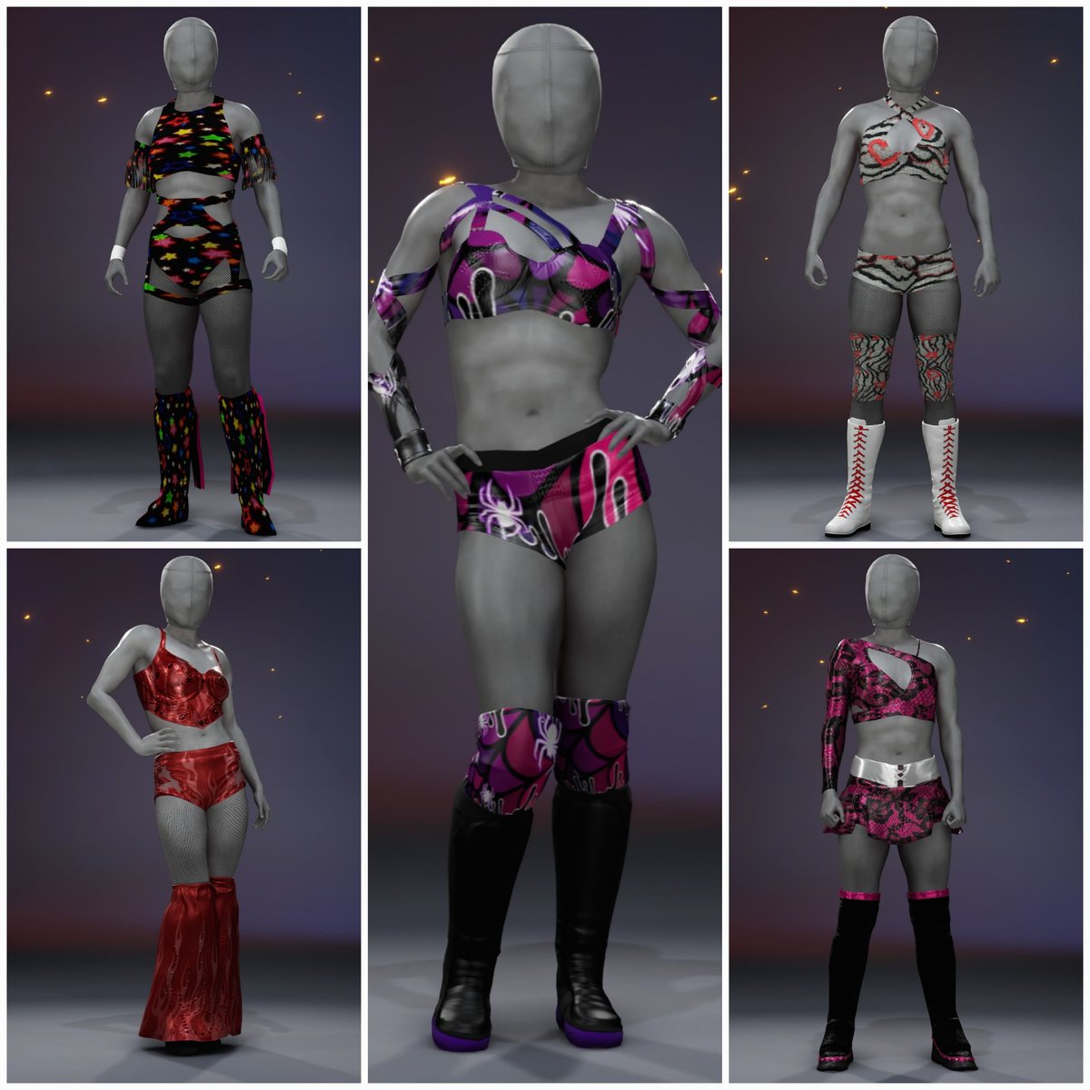 I have returned from the lab!
And these Pre-mades for the gals are finished! I gotta cook up 5 for the men's side and they'll be good to sell and ship! Also, they will be editable after purchase. These will be going for $15 if interested dm me! #WWE2K25