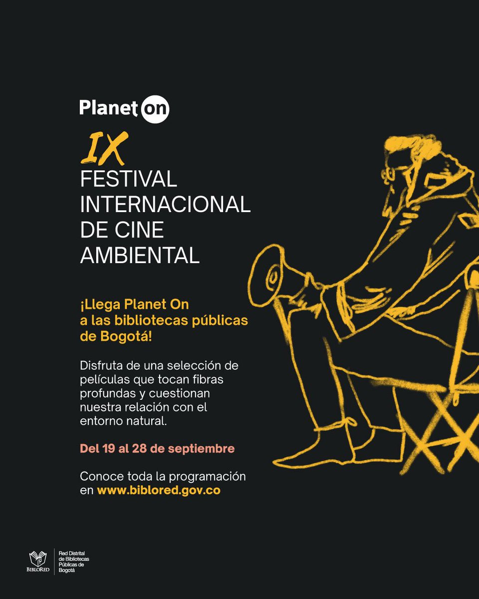 #AquíSíPasa I Del 19 al 28 de septiembre, las bibliotecas públicas de Bogotá se suman a Planet On, una muestra cinematográfica que nos invita a reflexionar sobre nuestra relación con la naturaleza a través de historias poderosas que despiertan conciencia y sensibilidad ambiental.