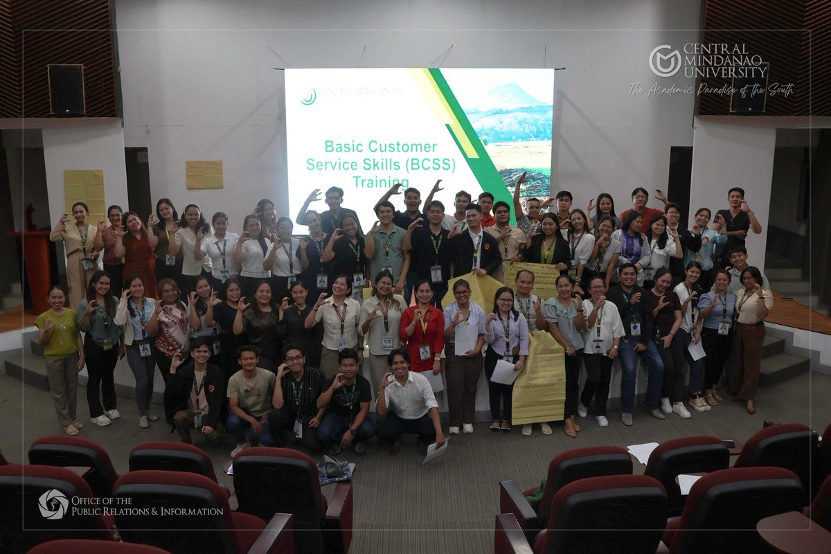 CMUofficial's tweet photo. CMU Office of Human Resource Management (OHRM) partnered with the Civil Service Commission (CSC) Field Office Bukidnon to deliver a training on Basic Customer Service Skills. 

Full: https://t.co/4DRdSC3qoj https://t.co/zFz70dADBF