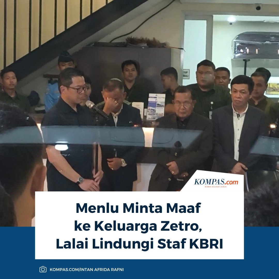 kompascom's tweet image. Menteri Luar Negeri RI, Sugiono menyampaikan permintaan maaf kepada keluarga Zetro Leonardo Purba, Staf KBRI di Peru yang meninggal dunia karena ditembak.

Baca di sini: megapolitan.kompas.com/read/2025/09/1…

/ #KBRI #Sugiono