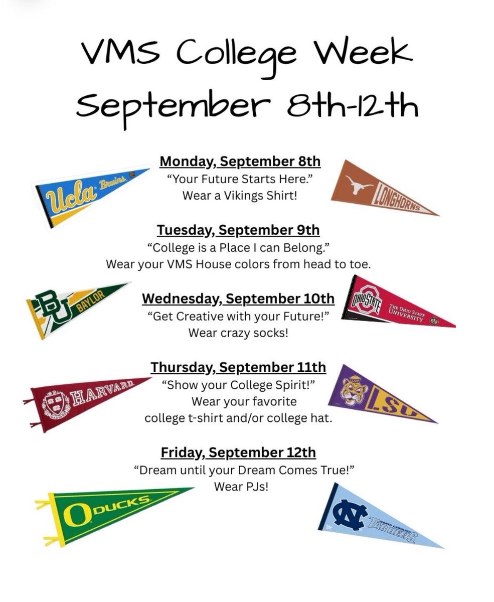 Don’t forget to wear your crazy socks tomorrow! #collegeweek