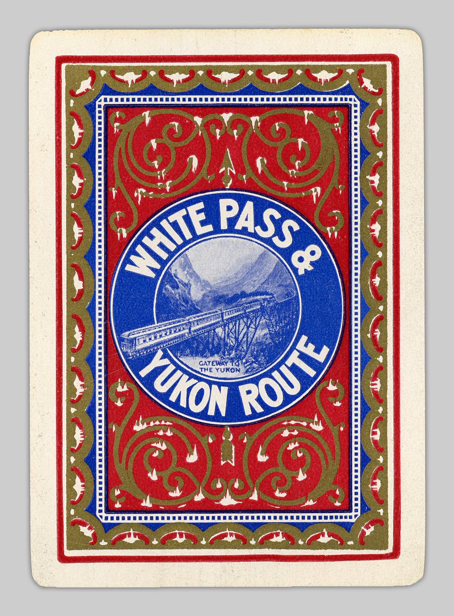 UBC's Rare Books and Special Collections has a set of stylish "White Pass and Yukon Route" themed playing cards from around the 19th century.

Take a look through this link below on UBC Open Collection!

DOI: dx.doi.org/10.14288/1.044…