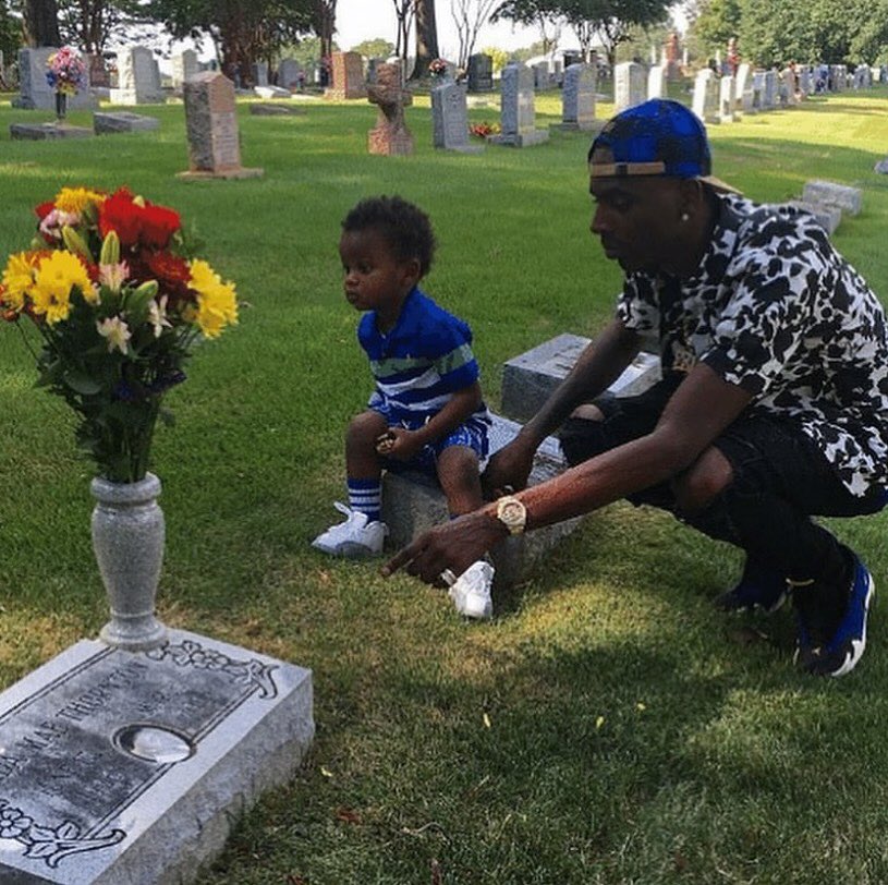 trapsntrunks's tweet photo. Some moments speak louder than words 🕊💐 Dolph teaching Tre early that family is everything. These visits keep the legacy alive, reminding us who we do it for and where we come from. 🐬💯 https://t.co/AILXmnmSSV