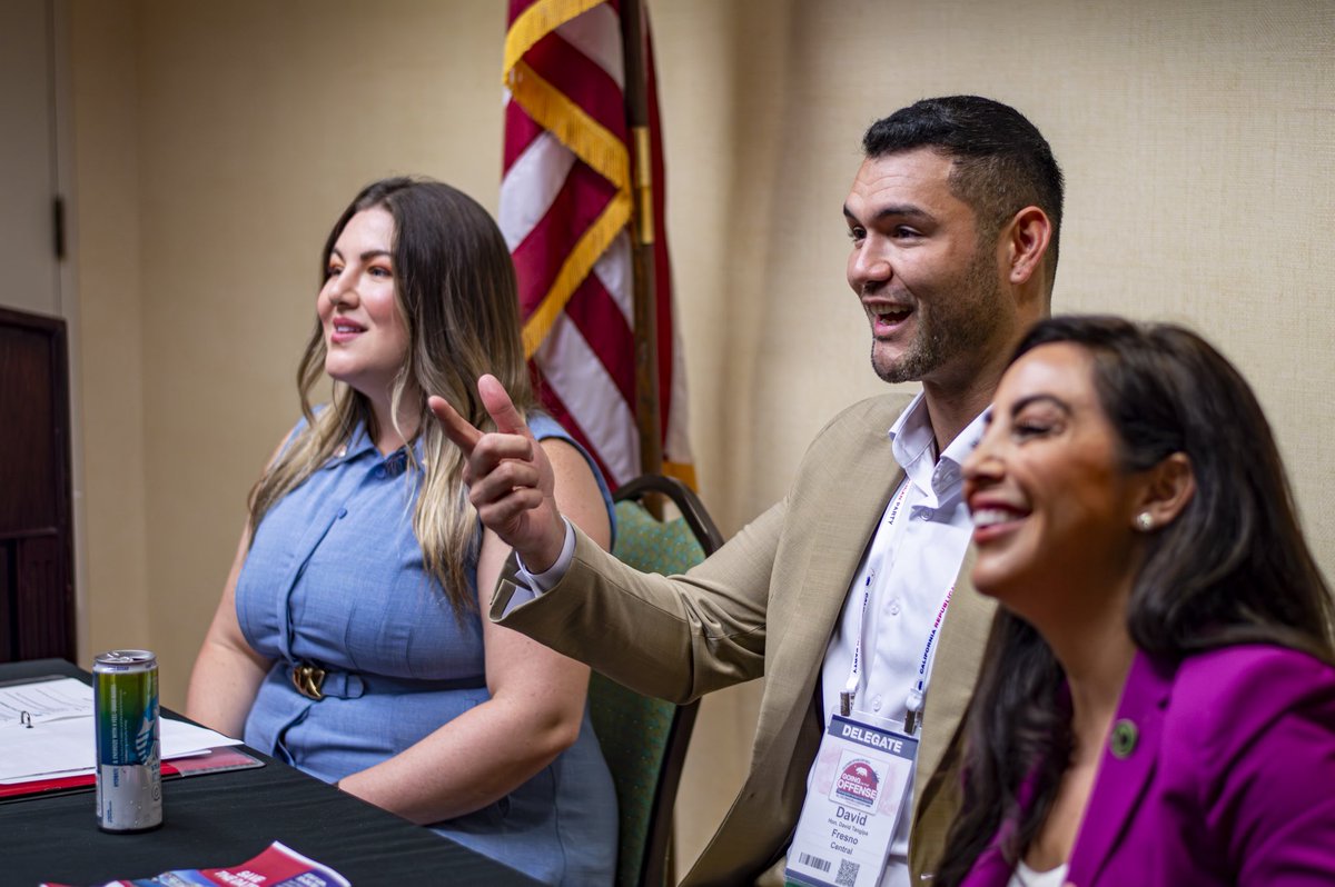 RevivalClubCYRF's tweet photo. Our nominee for @cyrfgop Chair Kristen Nicole Valle moderated a fascinating panel in front of a PACKED audience with Assemblyman @DavidTangipa and Assemblywoman @KateSanchezCA at the Fall 2025 @CAGOP Convention! 🇺🇸

We’re proud to have these two YR legislators in the Assembly! https://t.co/rU3G5j3Eby