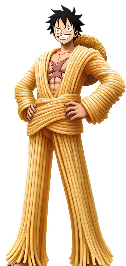 makarna giyen Luffy (öylesine)