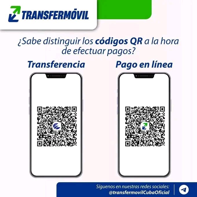 YendryEscobar's tweet photo. 📲Para elegir la operación adecuada a la hora de efectuar el pago por #Transfermóvil solo debe identificar el ícono en el Código QR 👇

#EtecsaConCuba https://t.co/ThCYVLN8wN