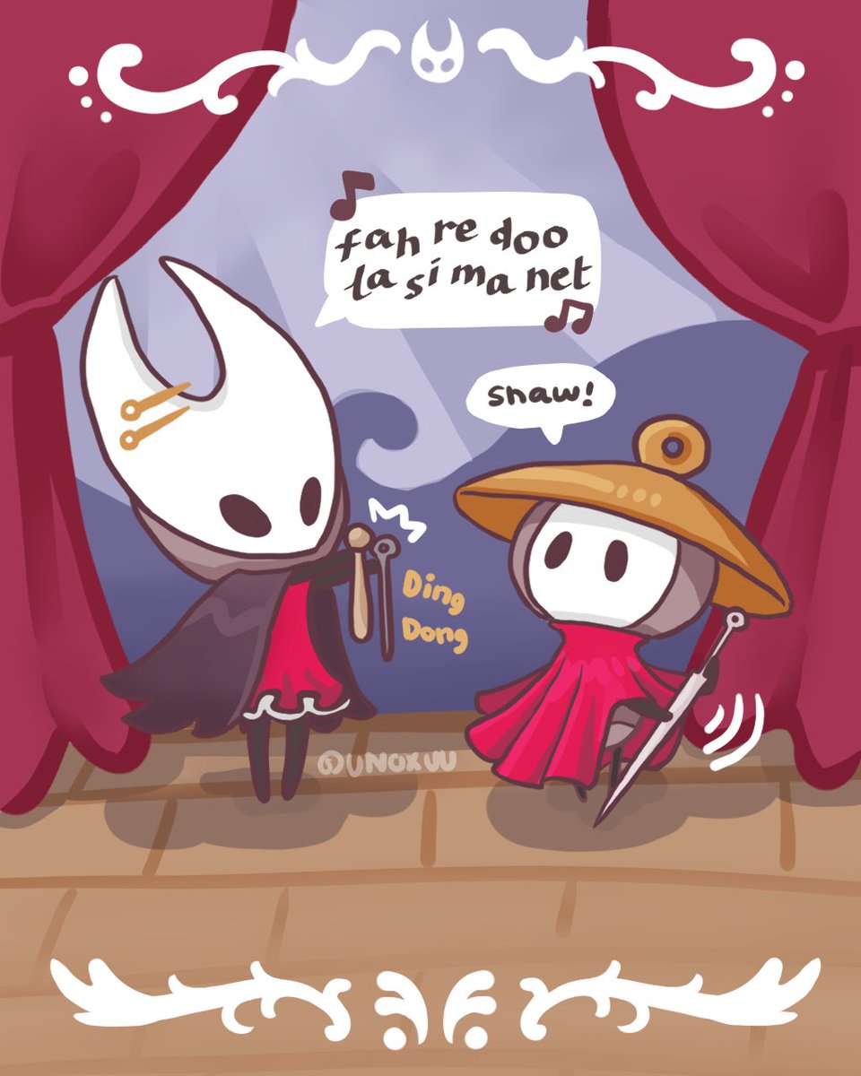 unoxuu's tweet photo. Hornet and Sherma switcheroo 
#Silksong https://t.co/45v079gyIc