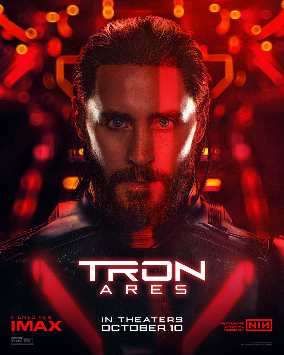 DisneyStudios's tweet image. Tron: Ares is coming to our world. In 1️⃣ month, see Jared Leto and Jeff Bridges in Tron: Ares only in theaters and IMAX. Get tickets now: Fandango.com/TronAres