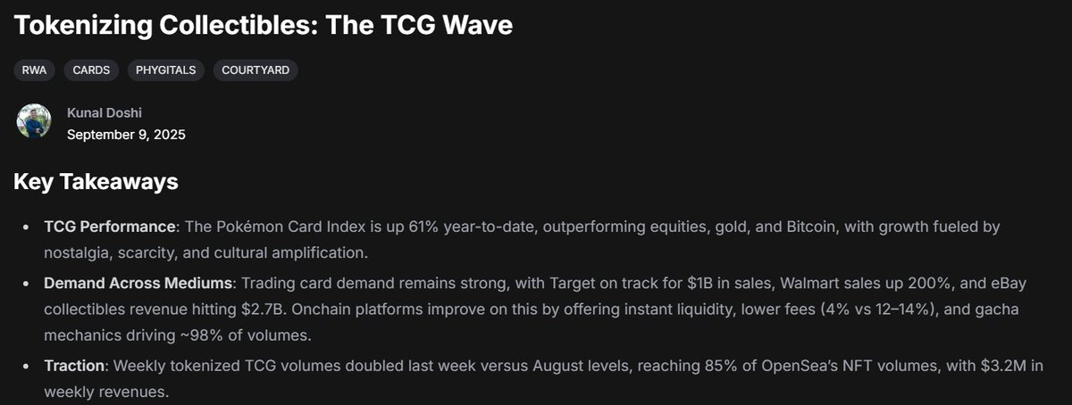 Key takeaways from Blockworks Research on tokenizing collectibles and the TCG wave