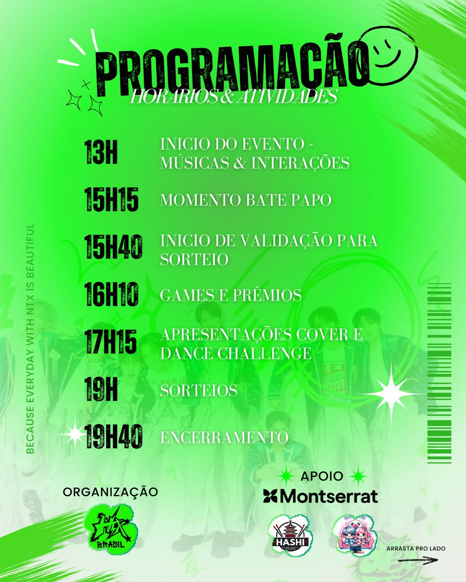 NTX_Brasil's tweet image. 💚Ei, NTFuls Capixabas!!!🎉

Venha participar do nosso 1° eventão temático dedicado ao NTX, o K-POP DAY: NTX🔁✨

📍4 de Outubro - Shopping Montserrat, SERRA - ES

😜Traga seu amigo K-popper, receba brindes, participe de sorteios e muito mais! Esperamos você💕

#NTX #엔티엑스