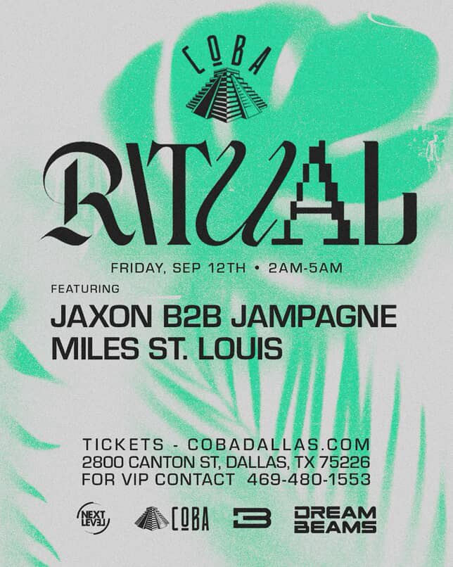 Double header in Dallas this weekend ! Stop # 1 green light social 10-12 opening for Nicky rizz
Stop # 2 Coba! 3:30-5am with Jaxon!