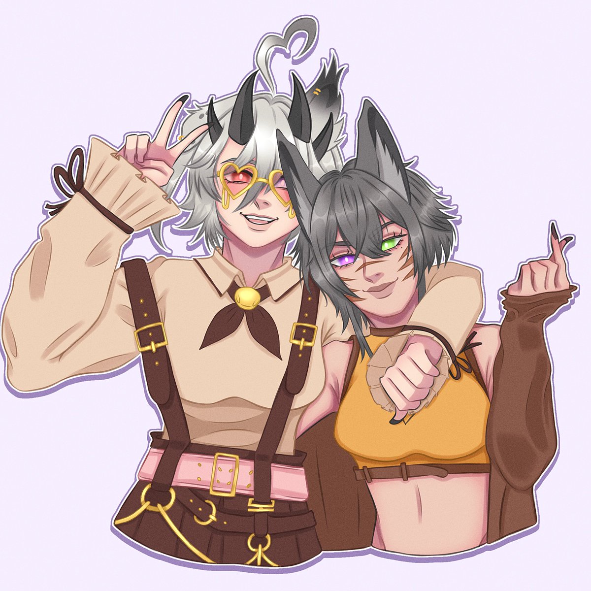 I absolutely adore this dork.  
I hope she's my peets pal + hoemie for life. 
Thank you so much for being you, and for this beautiful gift. 🧡

🎨: <a href="/cozygaebee/">gaby 💜 vgen comms open !!</a> 

#RisiDoodles