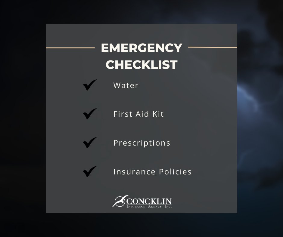 ConcklinA's tweet image. Emergencies don’t wait. Make sure you have water, first aid, prescriptions, and insurance policies ready. ✅ 

Full checklist: hubs.ly/Q03DsRSm0

#BePrepared #ConcklinInsurance