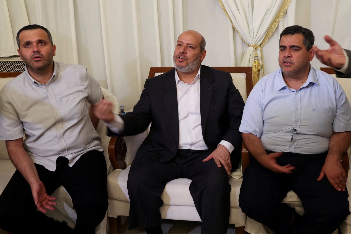 enough2day's tweet image. Let me get this straight. While the people of Gaza are supposedly starving to death, these fat fucks(Hamas leadership) are living the high life in Qatar?