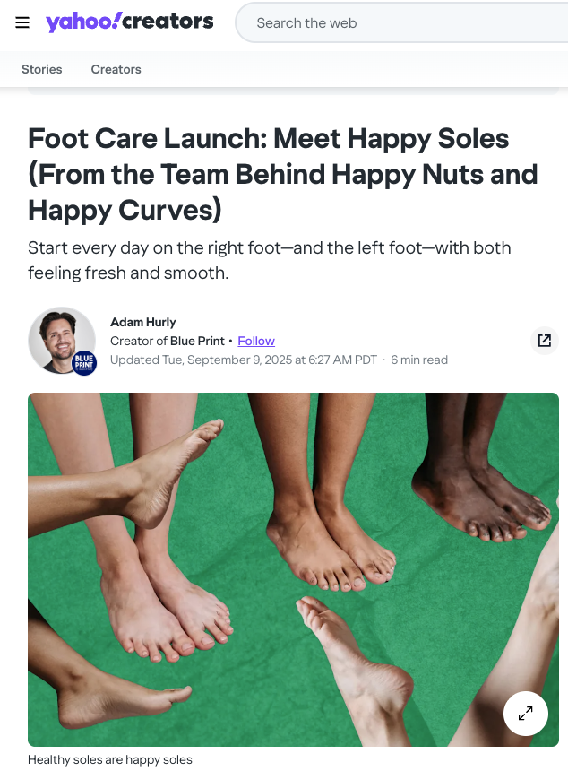 Thrilled to unveil Happy Soles. Our latest venture with the same playful energy and focus on comfort as Happy Nuts and Happy Curves. 

...Give your feet the love they deserve.