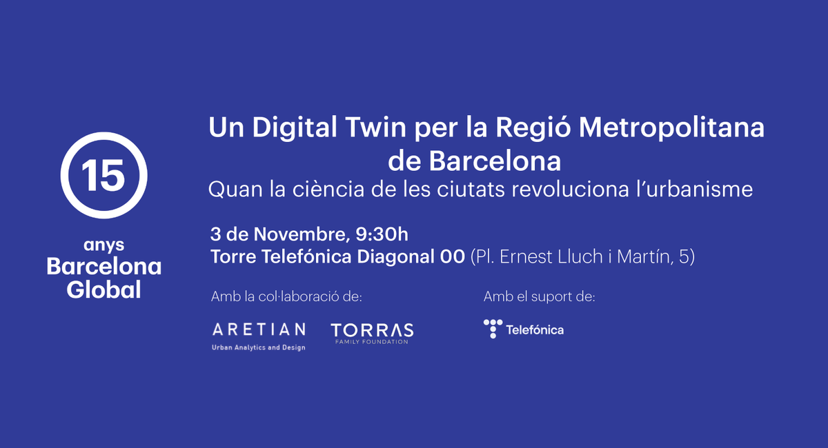 The Aretian Urban Analytics and Design team, working alongside the Torras Lombana Family Foundation and Barcelona Global will present the new version of the Barcelona Metropolitan Region City Digital Twin, that will be published in the coming weeks. The new platform presents
