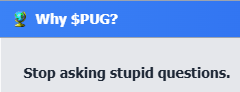 XP_PUG's tweet photo. why so serious  just $PUG

you'll buy $PUG eventually, sooner or later https://t.co/LoRmaZcEUL
