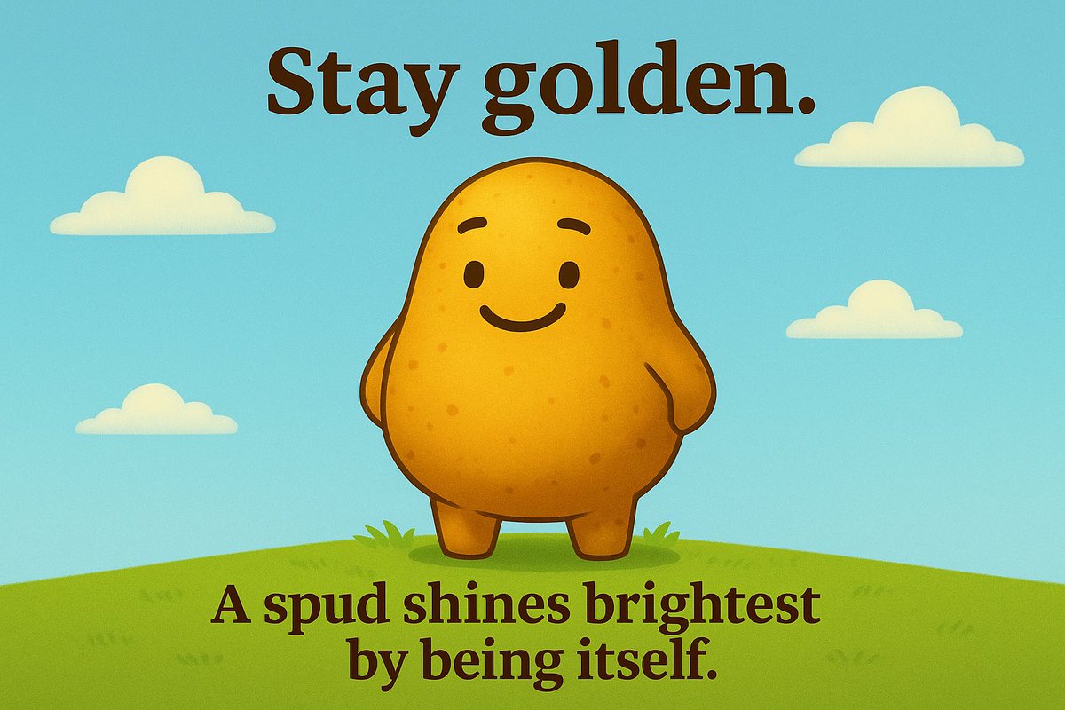 Th3TaterTot's tweet image. #PotatoWisdom #StayGolden #SpudLife #ShineBright