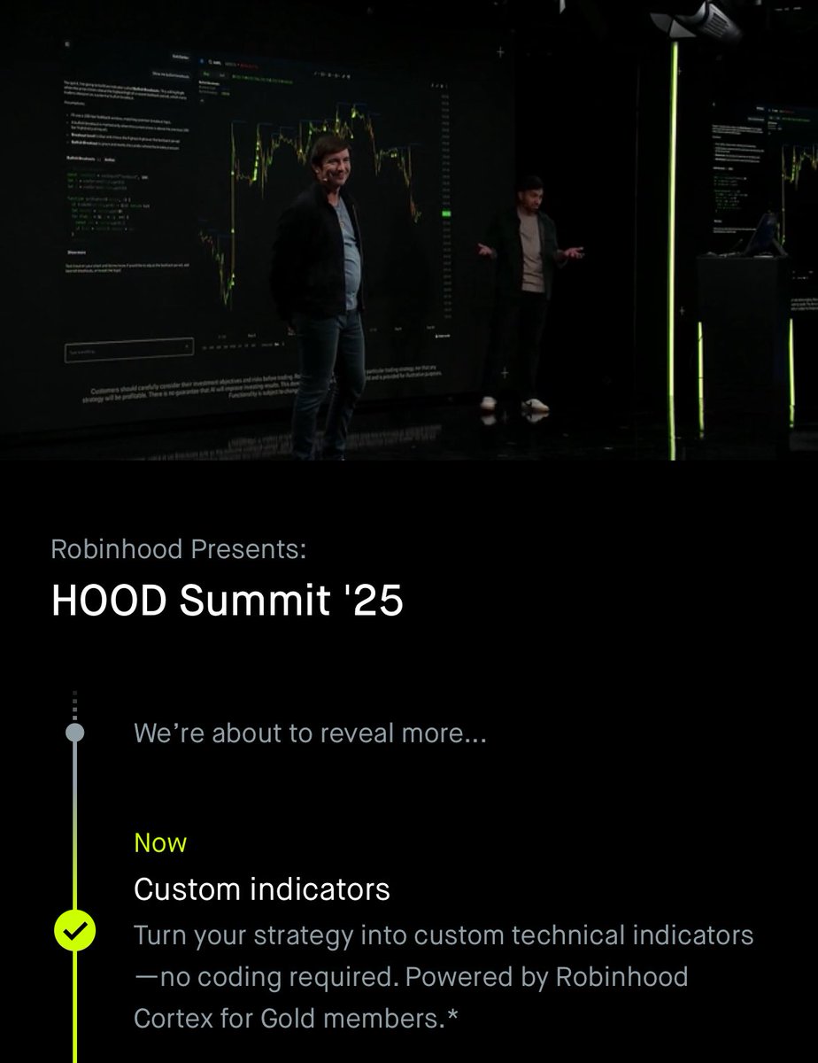 🔵MARKETEVANS: Robinhood lancia indicatori personalizzati grazie all'intelligenza artificiale Cortex
