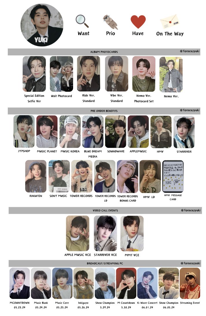 NEXZ YUKI Photocard Templates ALL ERAs [Complete] -Ride The Vibe