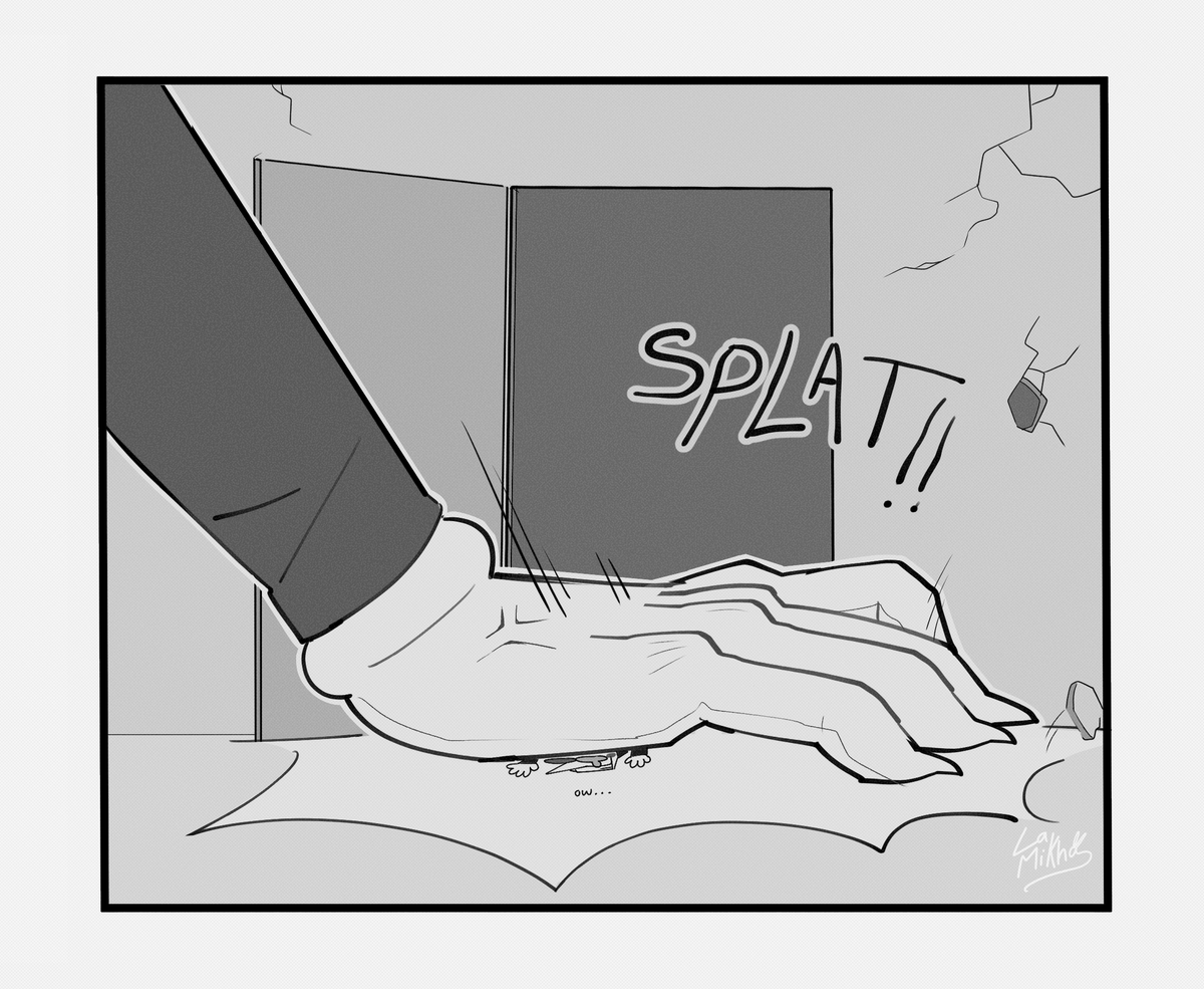 "Please draw a comic in which Tenna grows huge in a room and then grows even bigger, destroying the room! Please crush Spamton when he comes to help!" -> sorry anon I got a little lazy https://t.co/t2C5ANLM5r
#spamtenna
