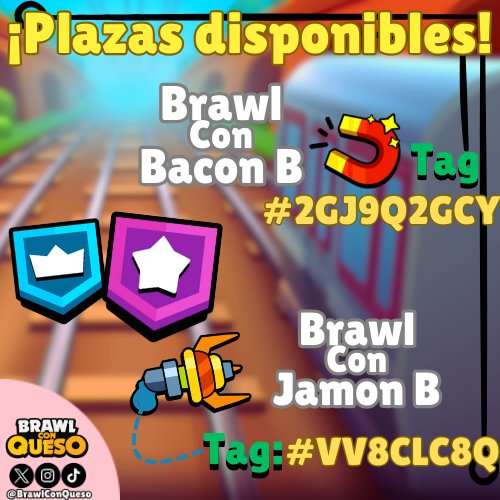 ¡Familia BrawlConQueso! 🧀

Tenemos lugares disponibles en BrawlConBacon B para que puedan unirse antes del evento 👀

¡Manden solicitud! 💪