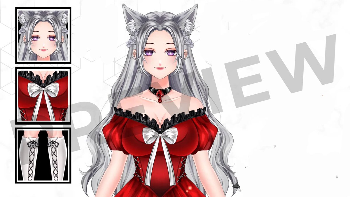 rotiriloss129's tweet photo. I made this anime style vtuber model, silver flowing hair, wolf ears and a stunning red gothic inspired dress with elegant details!🔥

#VtuberDesign #VtuberModel #AnimeArt #CharacterDesign #CommissionOpen #VtuberCommunity #StreamerDesigns #DigitalArtistForHire https://t.co/FcXsB4T9g7