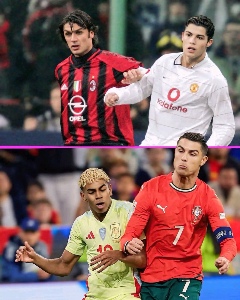 CuriosidadesEU's tweet photo. Cristiano Ronaldo jogou contra Paolo Maldini (nascido em 1968) e Lamine Yamal (nascido em 2007) 😳 https://t.co/GCk3q62c1A