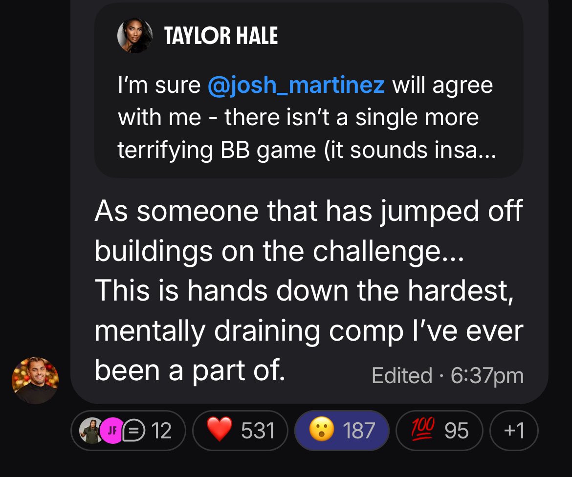 For everyone on Rachel’s ass about she had plenty of time and blew it..
<a href="/JoshMartinez444/">Josh Martinez</a> said it’s harder than a damn Challenge game. 
So lay off. 🗣️ #BB27