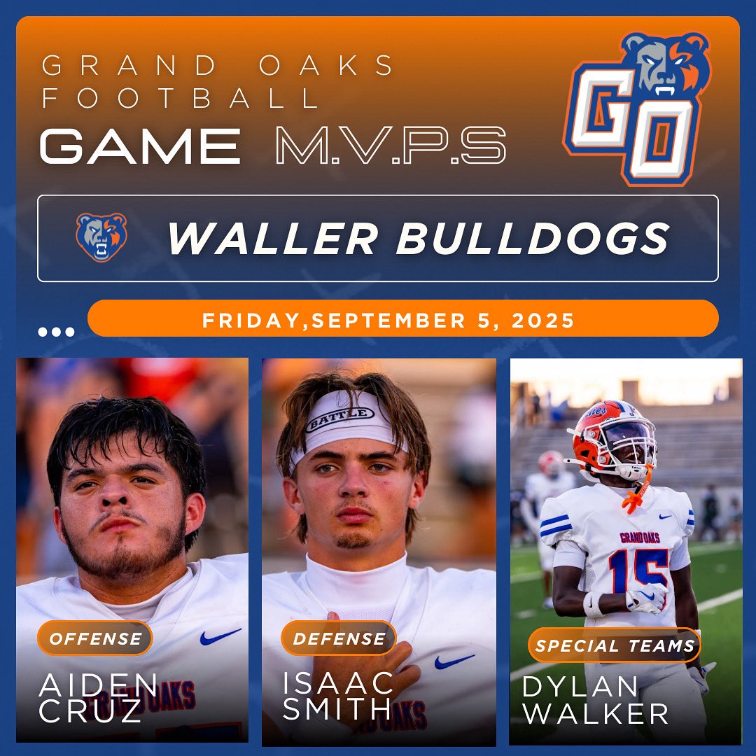 Congratulations to our Week 2 Game MVPs vs Waller! These guys exemplify the GROWL!! Keep working men! #GROWL