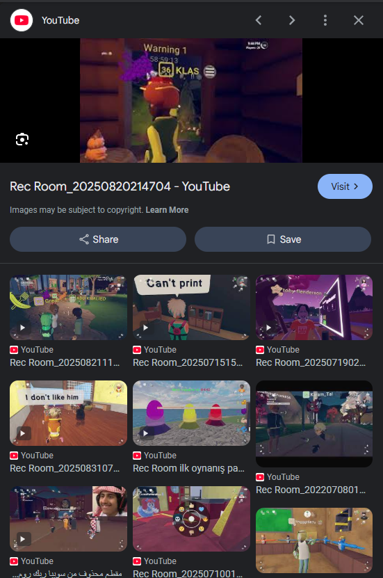 StinkAlternate's tweet photo. @MingKasterMK A plethora of recent Rec Room clips can be found by reverse image searching in-game screenshots https://t.co/YshSkEzbxB